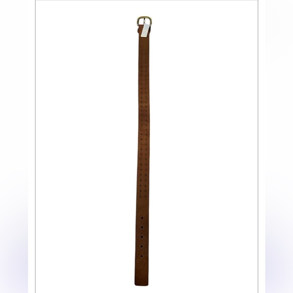 Fossil Brown studded gothic, chunky western leather belt. Size Small - Picture 3 of 4